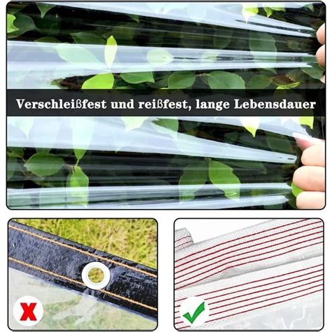 LIWI Bâche en PVC Transparent imperméable avec œillets pour Le Jardin