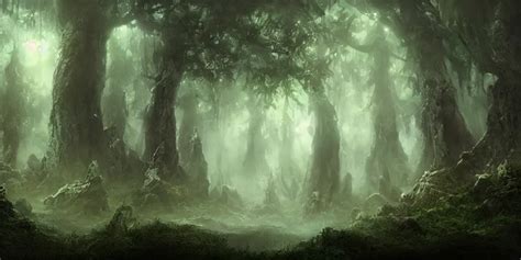 Beautiful Matte Painting Of A Fantasy Dark Forest Stable Diffusion