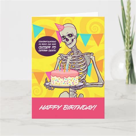 Happy Birthday | Funny Skeleton Card | Zazzle