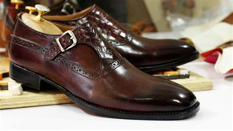 Bespoke Handmade Brown Shoes Single Monk Strap Shoes Dress Buckle Shoes Mens Formal Goodyear