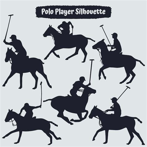 Premium Vector Collection Of Polo Player Silhouette Vector