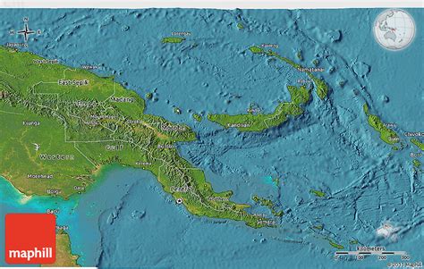 Satellite 3D Map of Papua New Guinea