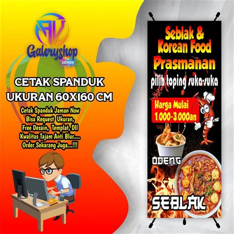 Jual Cetak Spanduk Banner Jualan Seblak Mantap Viral Dll Ukuran