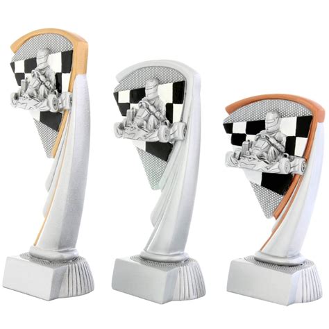 KART Pokal Serie ARRAS 3 Größen Hart PVC schwer mit Gravur Größe Set