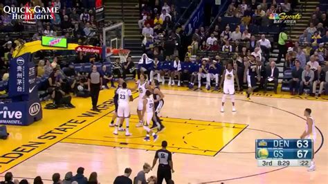 Golden State Warriors Vs Denver Nuggets Game Highlights January 8 2018