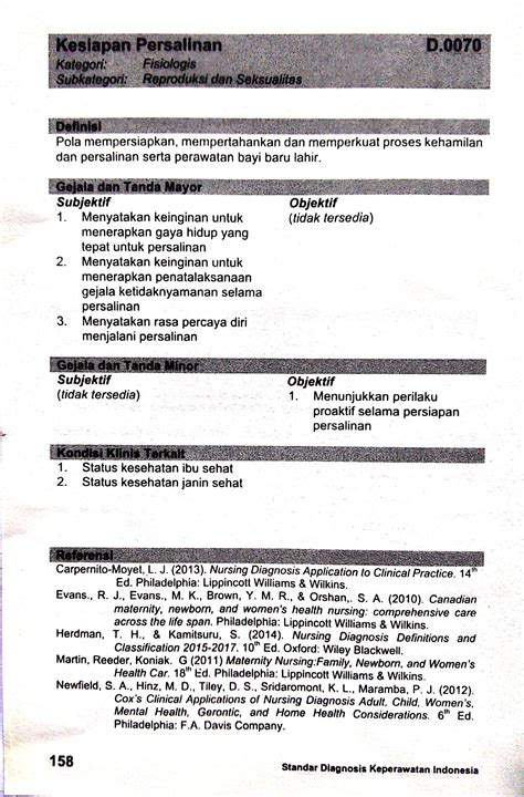 D0070 Kesiapan Persalinan Sdki Standart Diagnosis Keperawatan