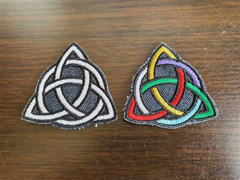 Celtic Pagan Triquetra Trinity Knot Embroidered Patch Iron On Etsy