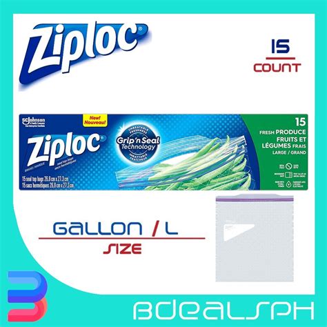 Ziploc 15 Large Fresh Produce Bags In New Unbeatable Grip’n Seal Technology Shopee Philippines