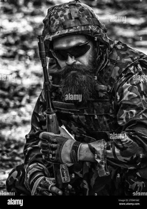 Ukraine war. Tired soldier. Military conflict, geopolitical concept