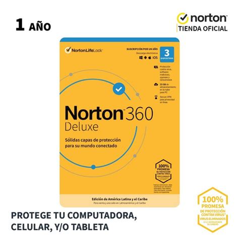 Norton 360 Deluxe 25gb 3 Dispositivos 1 Año Meses sin intereses