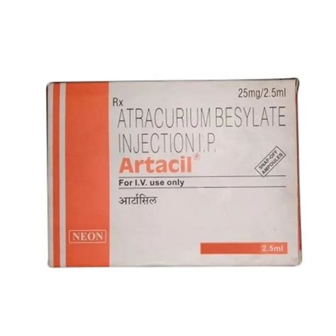 Allopathic Atracurium Besilate Injection Packaging Size 10 X 5 Ml 50