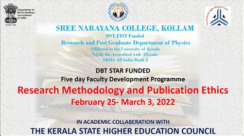 Five Day Fdp In Research Methodology And Publication Ethics Dbt Star