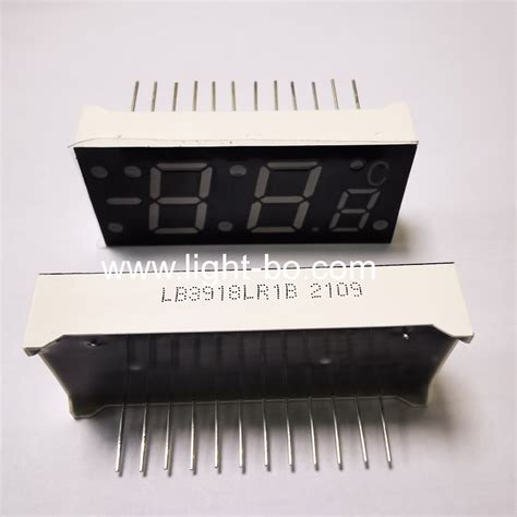 Super Red Common Cathode Triple Digit 7 Segment Led Display With Minus