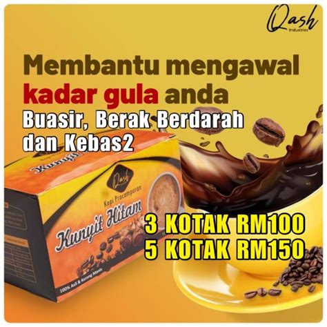 Kopi Kunyit Hitam Tanpa Gula Halus Original Hq Pilihan Ramai Lazada