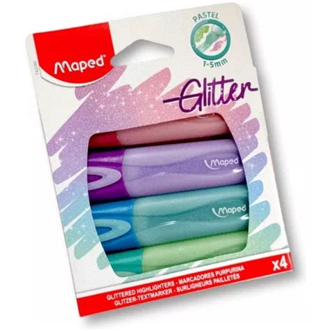 Marcador Resaltador Maped Pastel Glitter con diseño de Glitter de punta