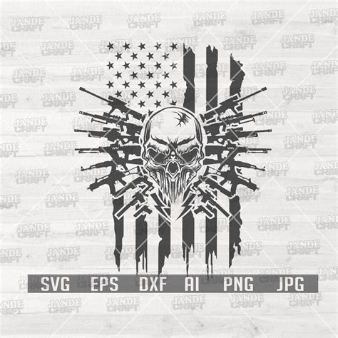 Us Skull And Guns Svg Gun Owner Svg Us Patriotic Svg Etsy