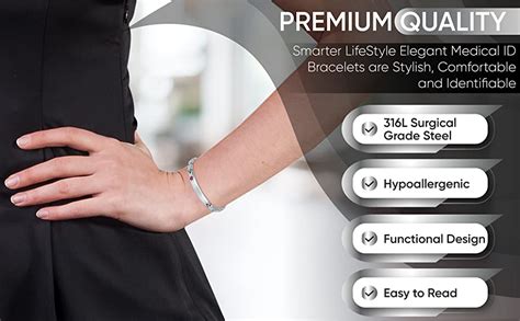 Amazon Smarter Lifestyle Elegant Medical Alert Bracelets For Women