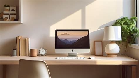 Premium AI Image | A Photo featuring a minimalist workspace with a ...