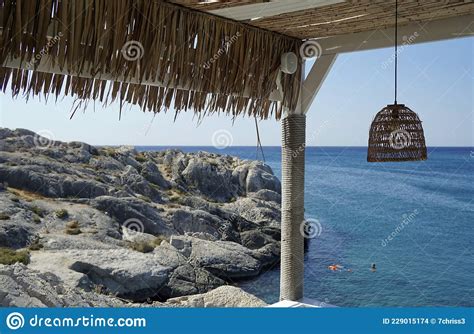 Mirador En La Playa De Kolymbia Imagen De Archivo Editorial Imagen De