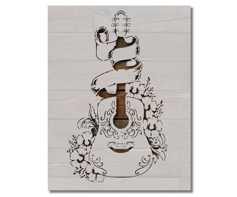 Acoustic Guitar Drawing Template