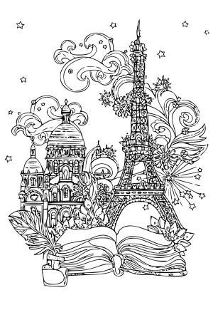 5 Free Printable Paris Coloring Pages for Adults and Kids - Lystok.com