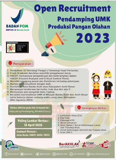 Recruitment BPOM Badan Pengawas Obat Dan Makanan