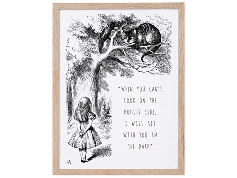 Alice in Wonderland Quote Print, Sit With You in the Dark Print, Vintage Gifts, Literary Quotes ...