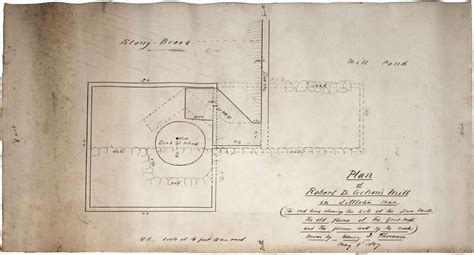 1857 Survey Of A Littleton Massachusetts Mill In The Hand Of Henry