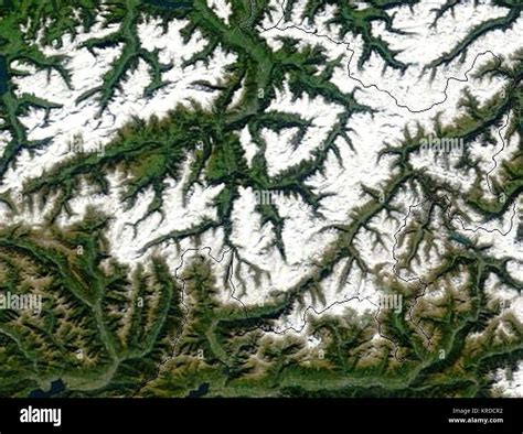 Satellite image of Grisons in September 2002 Stock Photo - Alamy