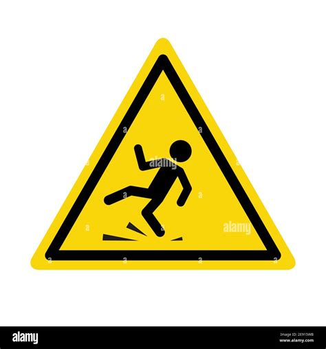 Wet Floor Sign Safety Yellow Slippery Floor Warning Icon Vector