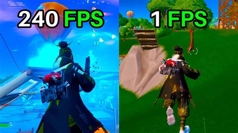 Así es jugar a 240 FPS Comparación de velocidad de fps de Fortnite 60