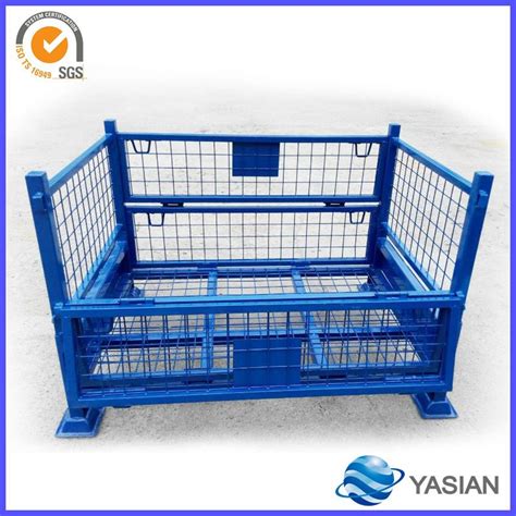 Metal Galvanized Foldable Steel Pallet Cages Wire Mesh Galvanized