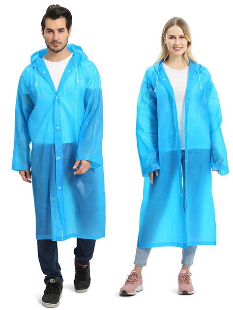 Emoking Pack Reusable Eva Rain Ponchos For Adults Lightweight