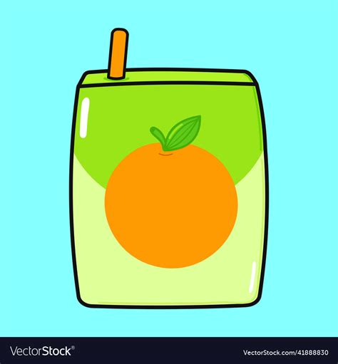 Cute Funny Orange Juice Waving Hand Character Vector Image