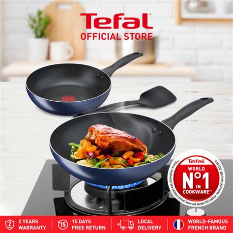 Tefal Clear Cook 3pcs Set Frypan 26cm Wokpan 28cm Small Spatula