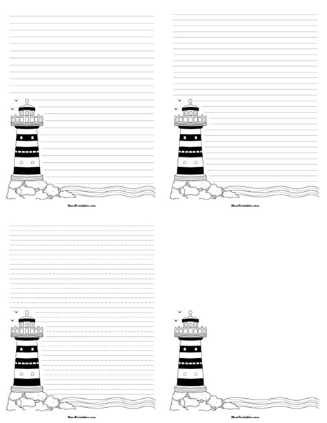 Free Printable Lighthouse Writing Templates