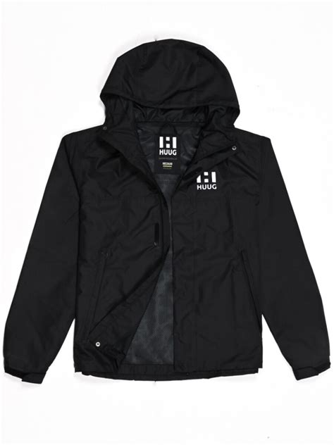 Buy Huug Black Hooded Windbreaker Jacket Style No Lalaland Pk