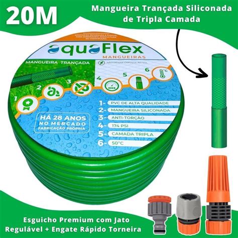 Mangueira Aquaflex Verde Metros Irriga O E Jardinagem Em Promo O