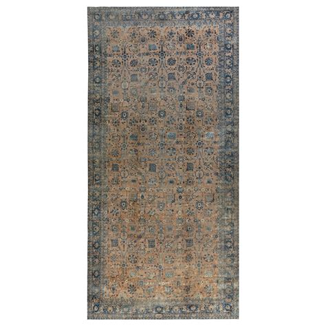 Doris Leslie Blau Collection Antique Persian Kirman Botanic Wool Carpet