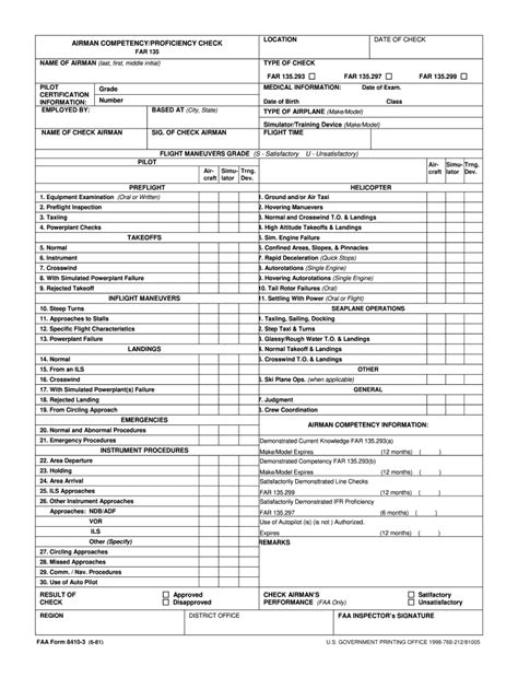 Fillable Faa Form 8410 3 Printable Forms Free Online