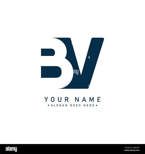 Simple Business Logo For Initial Letter BV Alphabet Logo Monogram