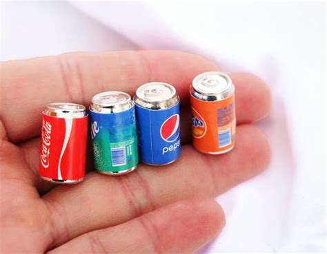 4 Pc 112 Scale Soda Beverage Can Miniature Soda Can Mini Soda Pop