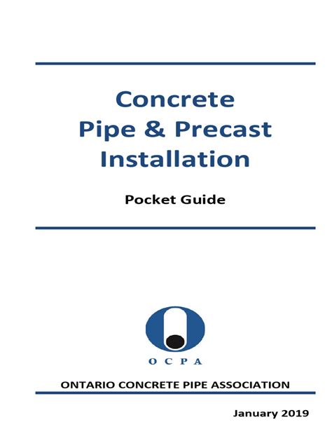 Concrete Pipe Precast Installation Pocket Guide - January 2019 | PDF | Pipe (Fluid Conveyance ...