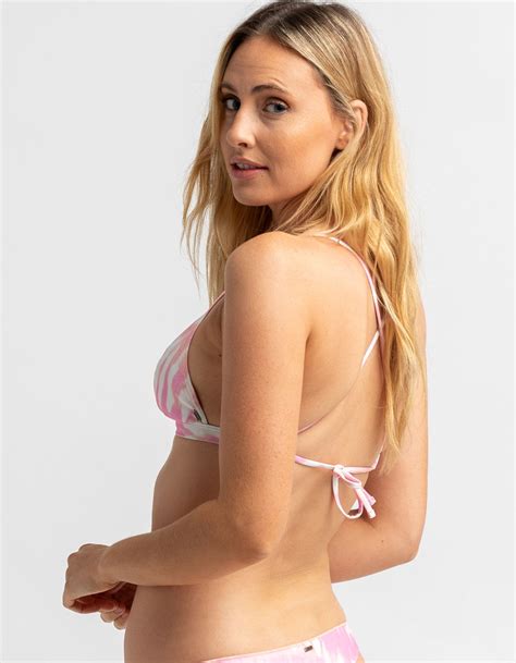 Rip Curl Classic Surf Eco Crossback Triangle Bikini Top Pink Combo