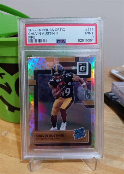 Donruss Optic Calvin Austin Iii Rated Rookie Fire Emoji Prizm Psa