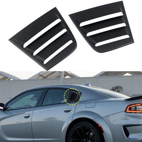 Acaigel Gloss Black Side Window Blinds Quarter Louver Cover For Dodge