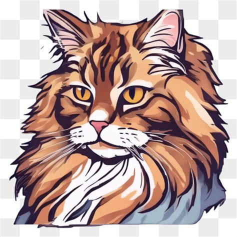 Download Vibrant Portrait Of An Orange Long Haired Cat Cartoons Online