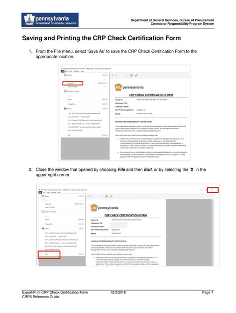 Fillable Online CRPS Reference ManualPrint Export CRP Check Cert Form