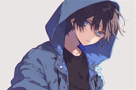 Premium Photo | Anime Boy In Hoodie