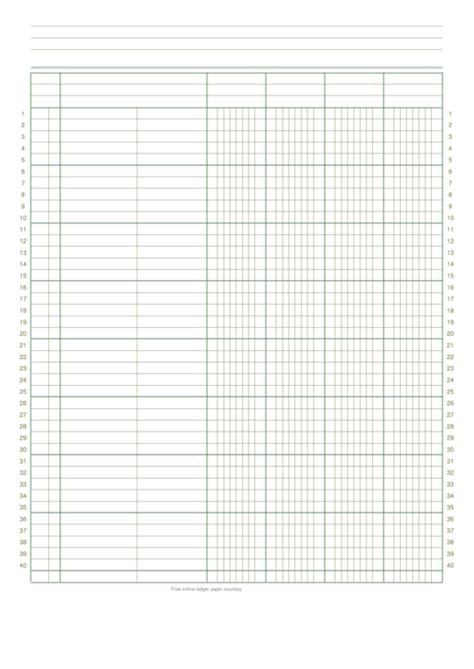 4 Column Ledger Paper Printable Pdf Download